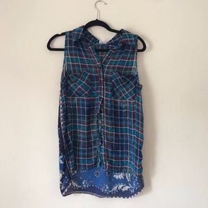 Funky Sleeveless Button Up Tunic